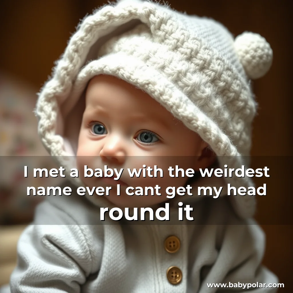 Artistic representation for I met a baby with the weirdest name ever I cant get my head round it