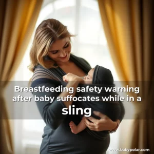 Artistic representation for Breastfeeding safety warning after baby suffocates while in a sling