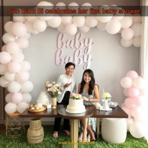 Artistic representation for Son Dam Bi celebrates her first baby shower
