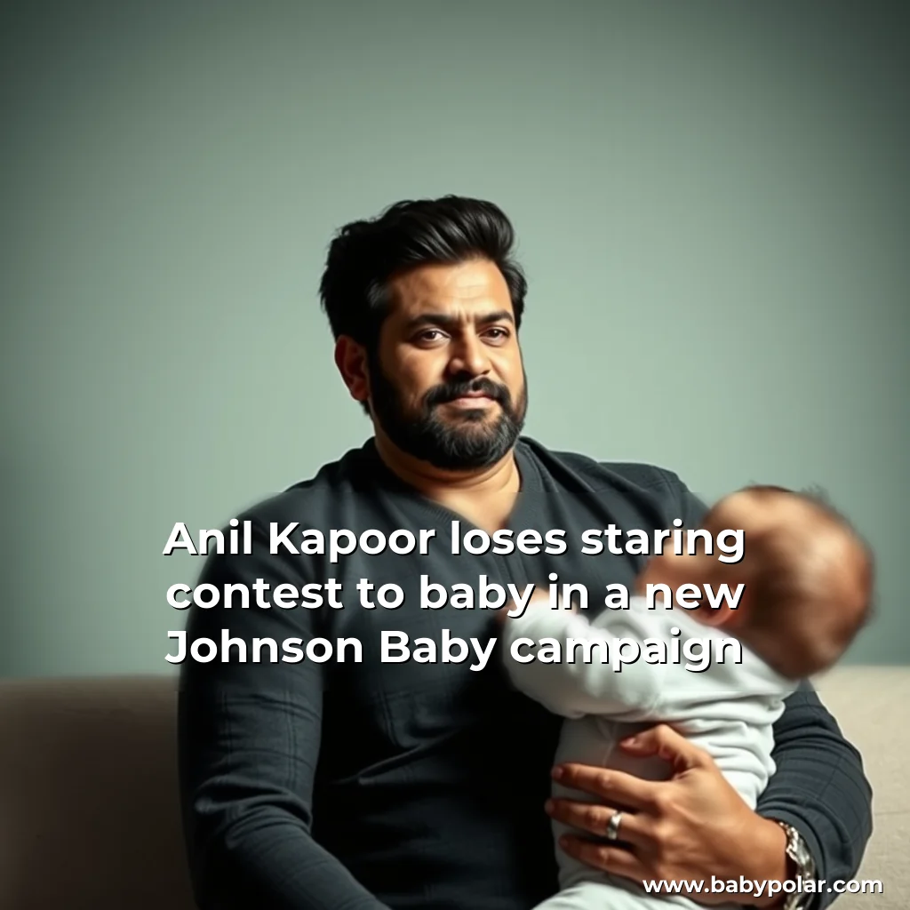 Artistic representation for Anil Kapoor loses staring contest to baby in a new Johnson Baby campaign