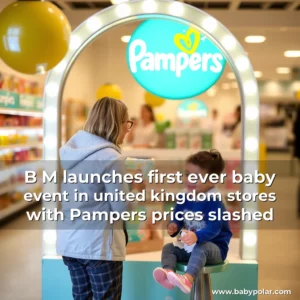Artistic representation for B M launches first ever baby event in united kingdom stores with Pampers prices slashed