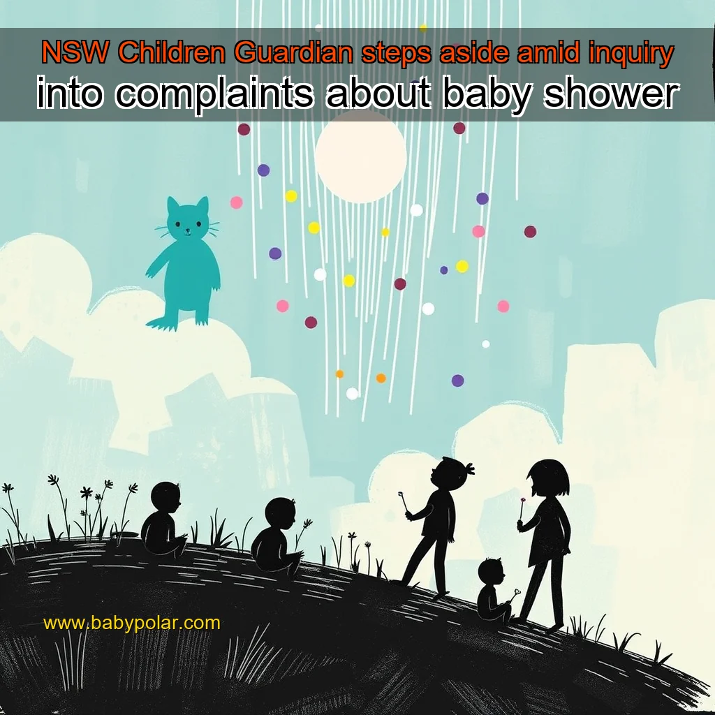 Artistic representation for NSW Children Guardian steps aside amid inquiry into complaints about baby shower