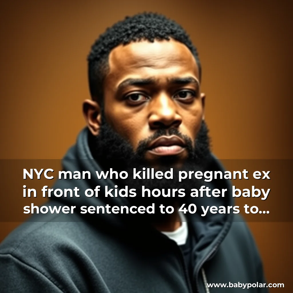 Artistic representation for NYC man who killed pregnant ex in front of kids hours after baby shower sentenced to 40 years to life in prison