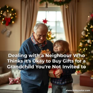 Artistic representation for Dealing with a Neighbour Who Thinks It's Okay to Buy Gifts for a Grandchild You're Not Invited to